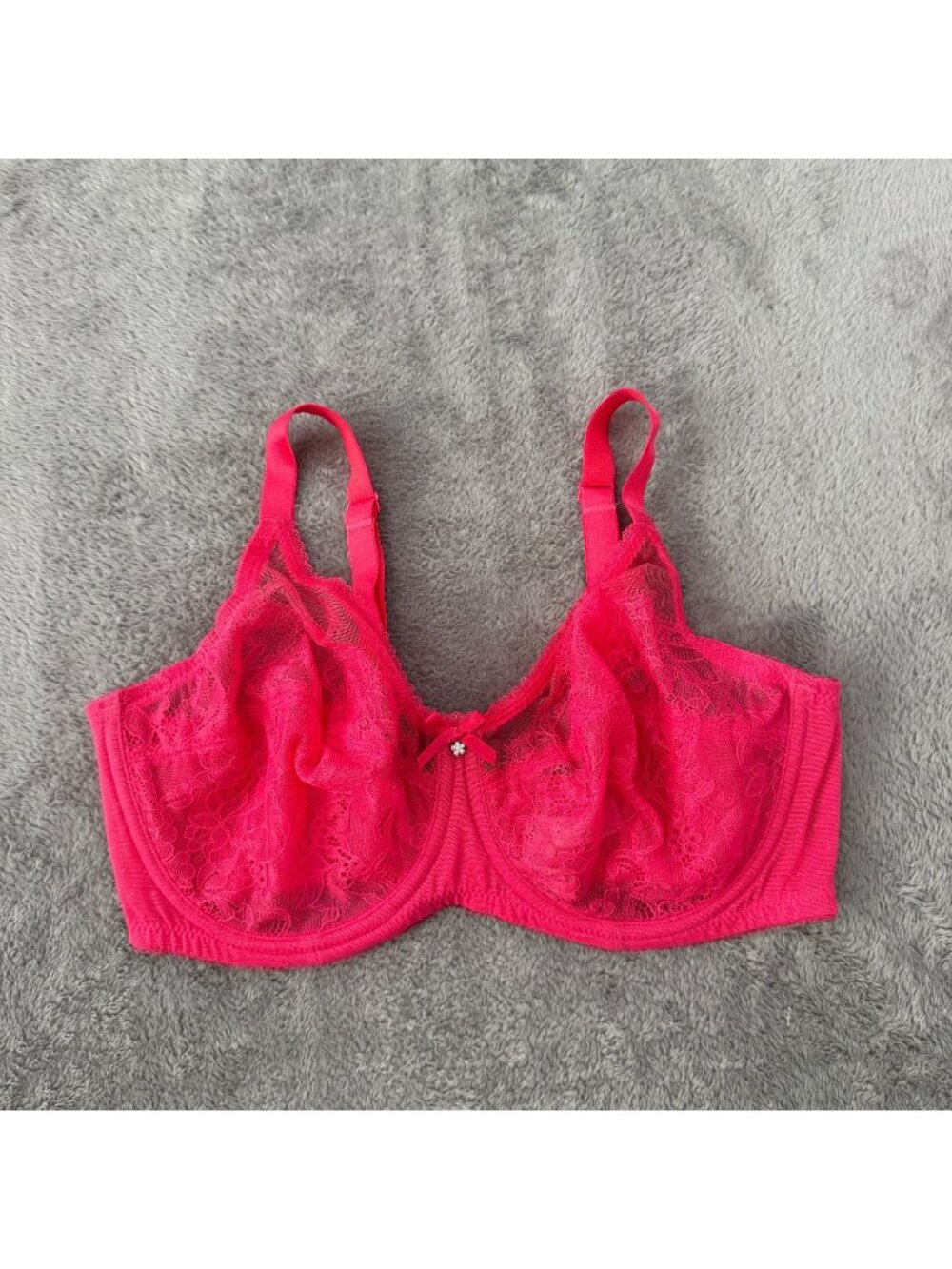 Wacoal Retro Chic Full Figure Lace Underwire Bra Womens size 36D Pink 855186
